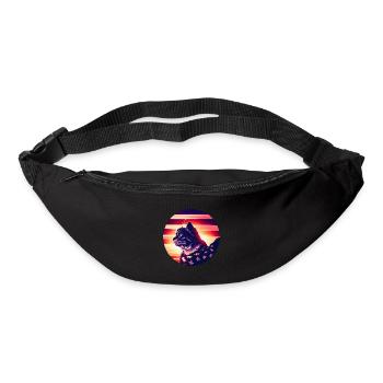 American Cat Sunset - Bum bag - black - Front