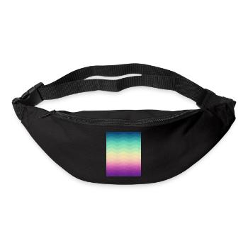 Minimal Geometry Waves (Rainbow) - Phone Case - Bum bag - black - Front