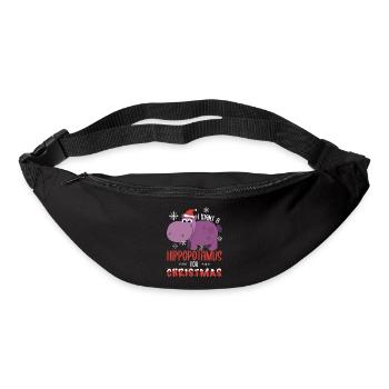 I Want Hippopotamus For Christmas Hippo Xmas Gift - Bum bag - black - Front