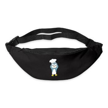 Penguin with a chef hat - Bum bag - black - Front