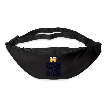 alcool humour verre vide plains plein biere citati - Sac banane - noir - Devant
