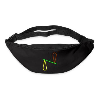 Formes géométriques et formes de kibs - Sac banane - noir - Devant