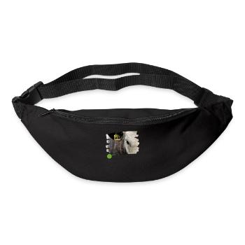 Vache : Ne regarde pas! - Sac banane - noir - Devant