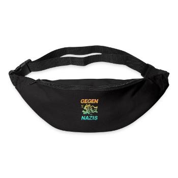 Contre les Nazis - FCK NZS - Contre la droite - Vintage - Sac banane - noir - Devant