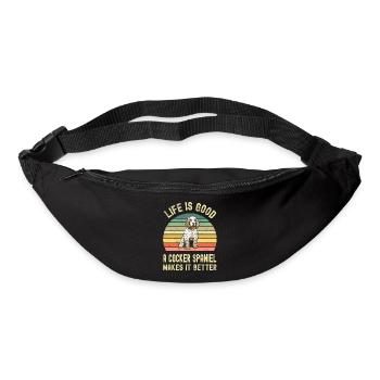 Hund Cocker Spaniel - Gürteltasche - Schwarz - Vorne
