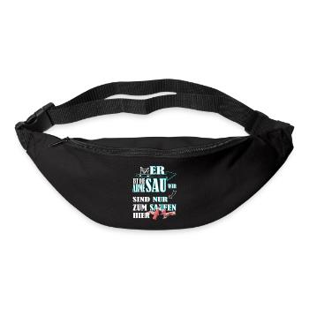 Hochzeit arme Sau wir sind nur zum saufen hier - Gürteltasche - Schwarz - Vorne