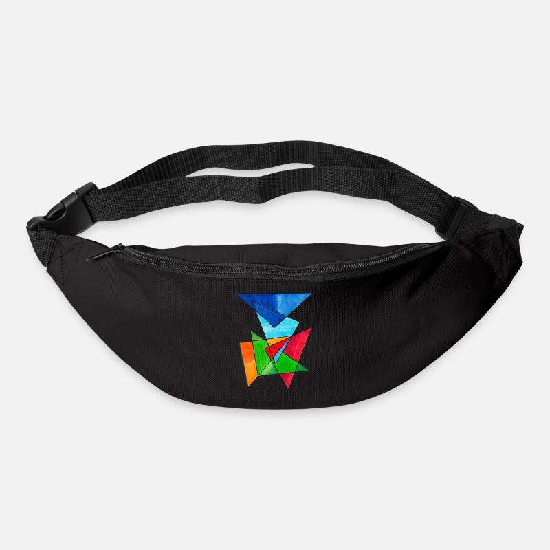 Triangles colorés - Sac banane - noir