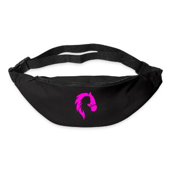 Pferd & Frau Yoga SPORT Geburtstag T-Shirt - Gürteltasche - Schwarz - Vorne