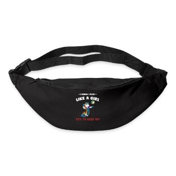 Ich weiß, ich spiele Volleyball wie ein Mädchen - - Gürteltasche - Schwarz - Vorne