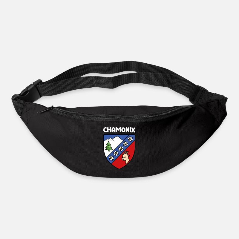 Drapeau Mignon Chamonix Mont Blanc Haute Savoie - Sac banane - noir