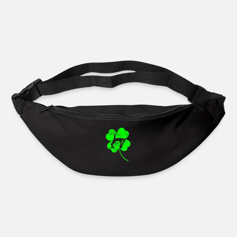 Hochspringendes St. Patrick's Day Kleeblatt - Gürteltasche - Schwarz