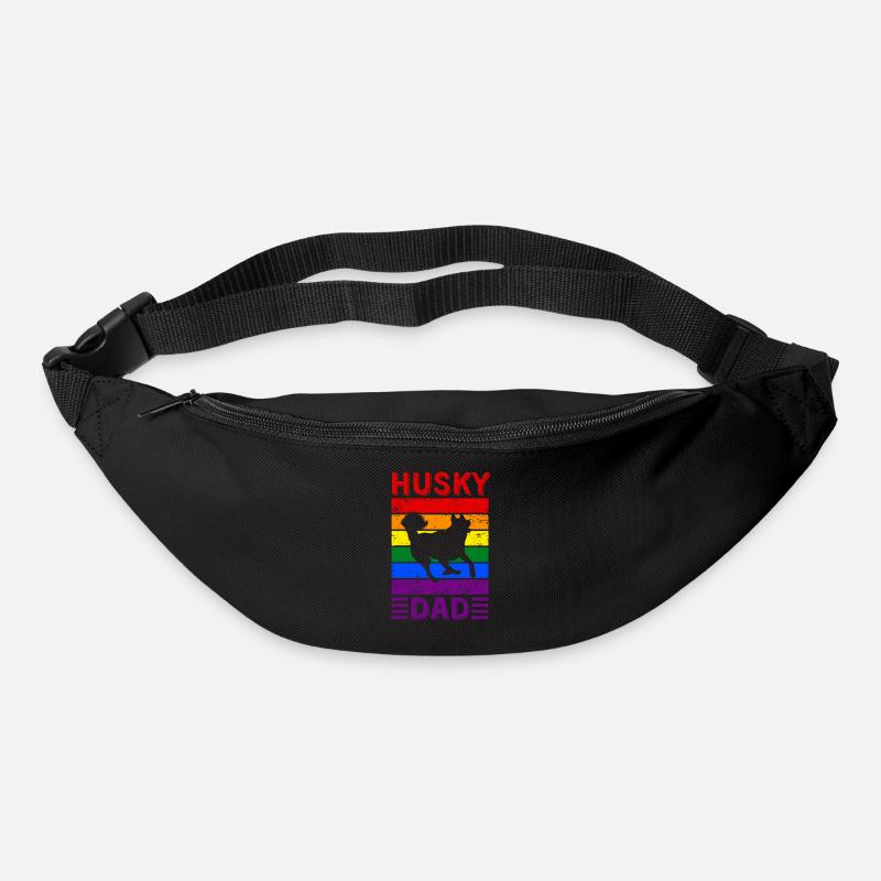 Husky Papa LGBTQ Regenbogenflagge - Gürteltasche - Schwarz
