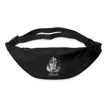 Rerik-Anker mit Blumen - Gürteltasche - Schwarz - Vorne
