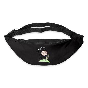 Floraison avec papillon - Sac banane - noir - Devant