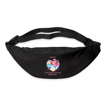 Avouez que la vie serait ennuyeuse sans moi Flamingo - Sac banane - noir - Devant