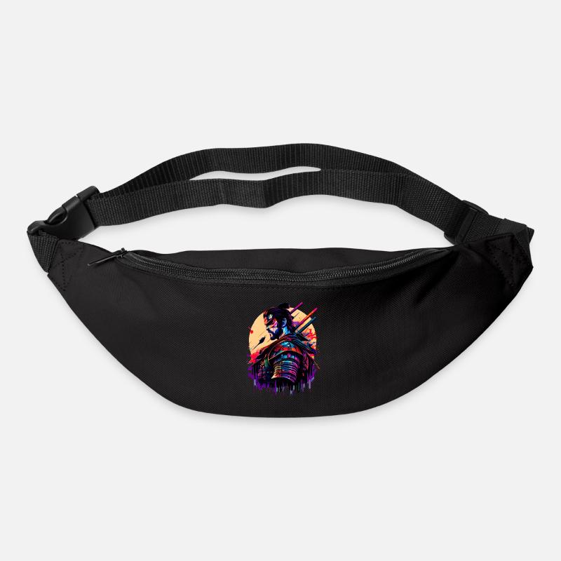 illustration Samurai Warrior Japon - Sac banane - noir