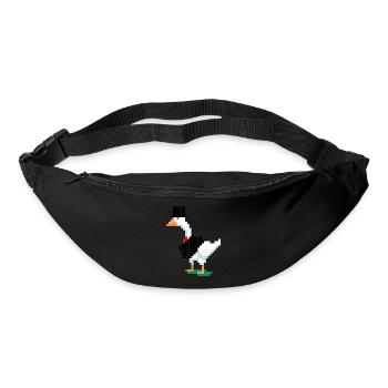 Un canard en costume pixélisé - Sac banane - noir - Devant
