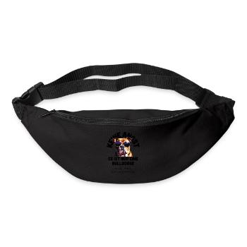 KEINE ANGST ... Bulldogge Bulldog Bulldoggen - Gürteltasche - Schwarz - Vorne