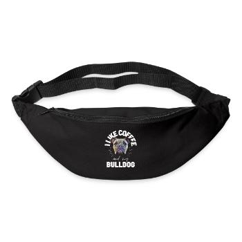 Bulldog J’AIME LE CAFÉ ET MON Bulldog Bulldogs - Sac banane - noir - Devant