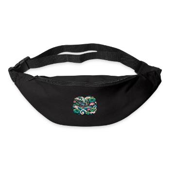 Blumiger Fluss, inspiriert von traditioneller chinesischer Kunst - Gürteltasche - Schwarz - Vorne