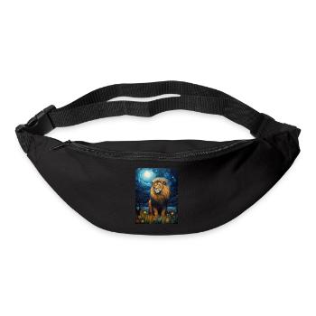 Lion, Van Gogh, Nuit Étoilée, Animal, Lions - Sac banane - noir - Devant