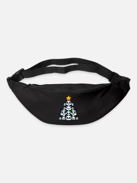 Weihnachtspanda - Festliche Stimmung mit Pandabär - Gürteltasche - Schwarz