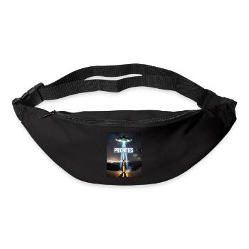 jeu de mots sur la bière d’enlèvement extraterrestre Je veux beerlieve - Sac banane - noir - Devant