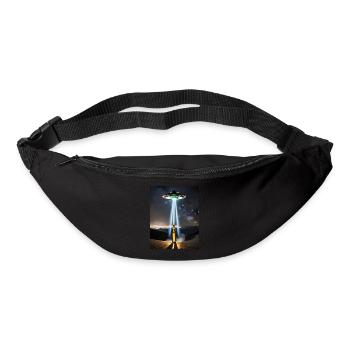jeu de mots sur la bière d’enlèvement extraterrestre Je veux beerlieve - Sac banane - noir - Devant