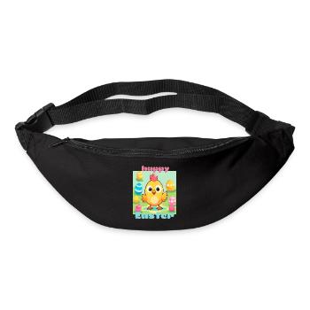 Petit coq de Pâques - Sac banane - noir - Devant