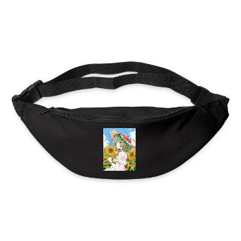 Anime, Fille, Tournesols, Otaku - Sac banane - noir - Devant