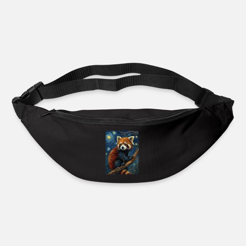 roter panda, van gogh, style - Gürteltasche - Schwarz