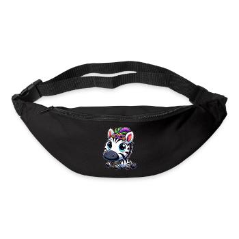 Carnival Zebra: Mardi Gras with Mask - Bum bag - black - Front
