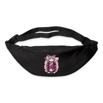 Samurai Cat & Cherry Blossoms #7 - Bum bag - black - Front