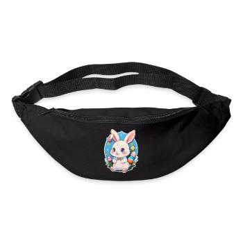 Lapin de Pâques mignon et enfantin - Sac banane - noir - Devant