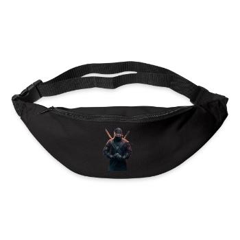 Ninja avec des épées - Sac banane - noir - Devant