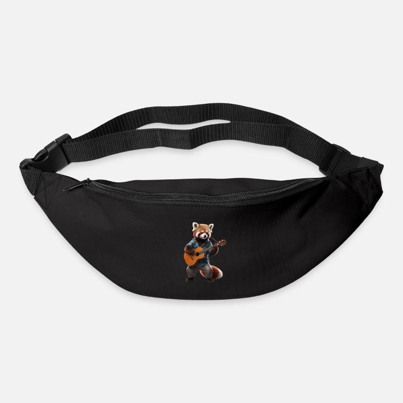 Panda roux guitare - Sac banane - noir