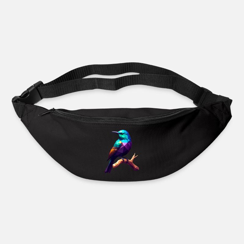 Vogel abstract auf Ast, Geschenkidee - Gürteltasche - Schwarz