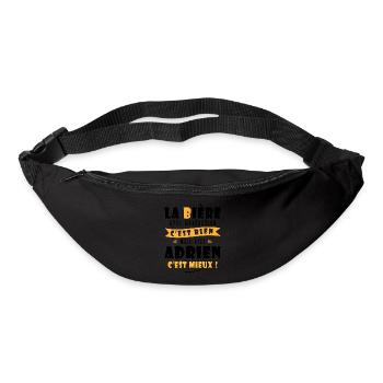 Adrien Bière Cadeau Humour cadeau adrien - Sac banane - noir - Devant