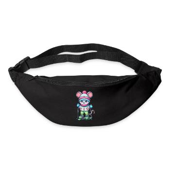 Cute Skier Mouse - Bum bag - black - Front