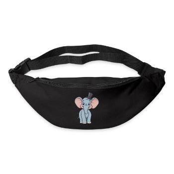 Adorable blue comic elephant With hat - Bum bag - black - Front