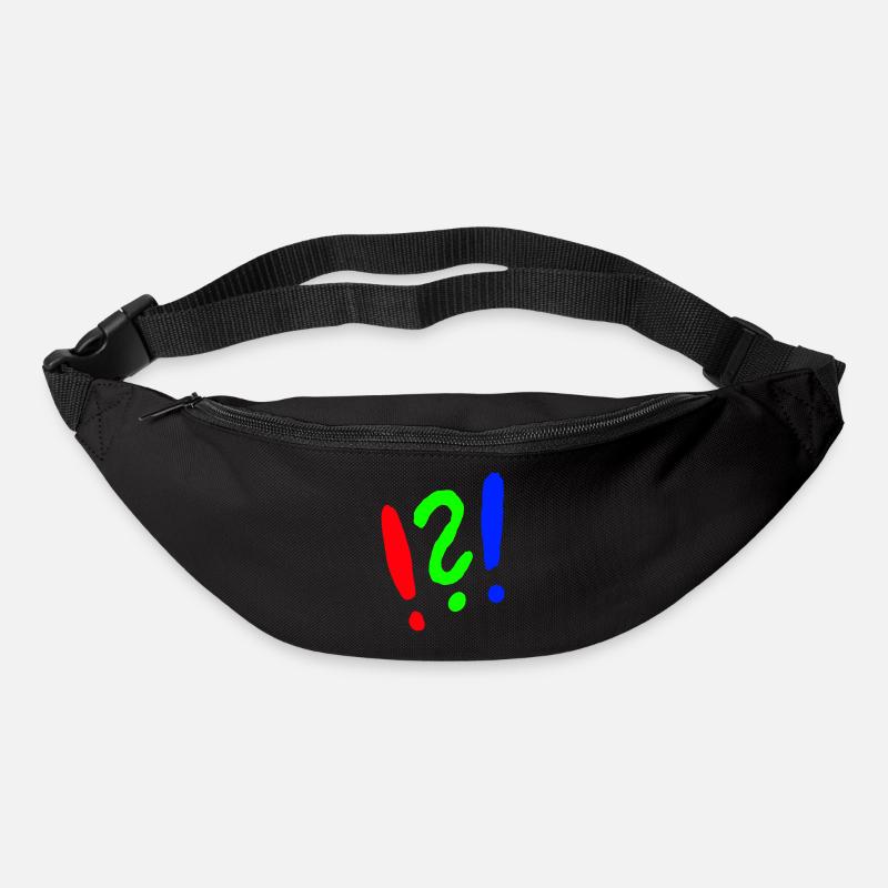 Point d’exclamation/point d’interrogation style bande dessinée - Sac banane - noir