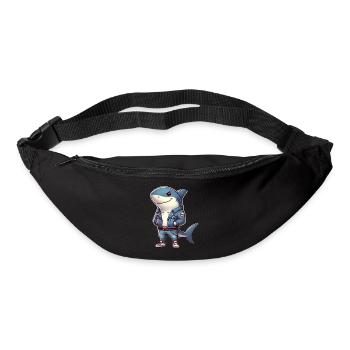 Cool Shark dans un design de veste en jean - Sac banane - noir - Devant