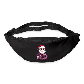 serpent cobra père noël dessin animé - Sac banane - noir - Devant