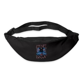 Retro Cyber Hackers – Hack The Planet Glitch Art - Gürteltasche - Schwarz - Vorne
