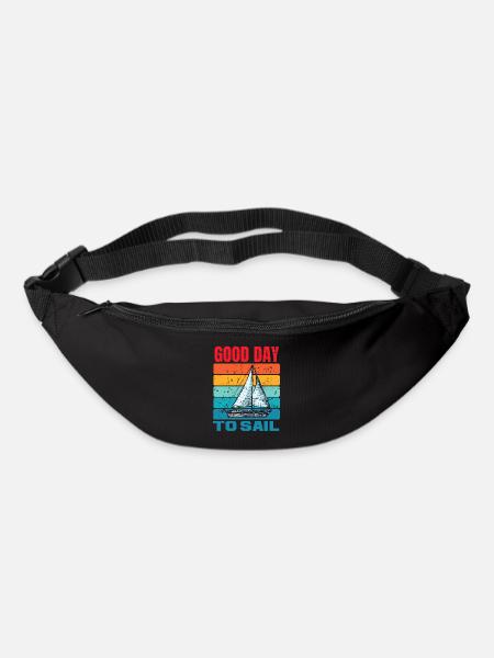 Good Day To Sail Distressed Retro Vintage Sailboat - Bum bag - black