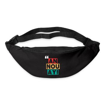 T-shirt créole « Pa ni pwoblèm » - Sac banane - noir - Devant