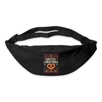 Brezel Weihnachten Lustiges Bäcker Geschenk - Gürteltasche - Schwarz - Vorne