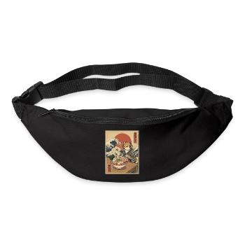 Kawaii Gamer Shiba Gaming with Ramen Bowl Süß - Gürteltasche - Schwarz - Vorne