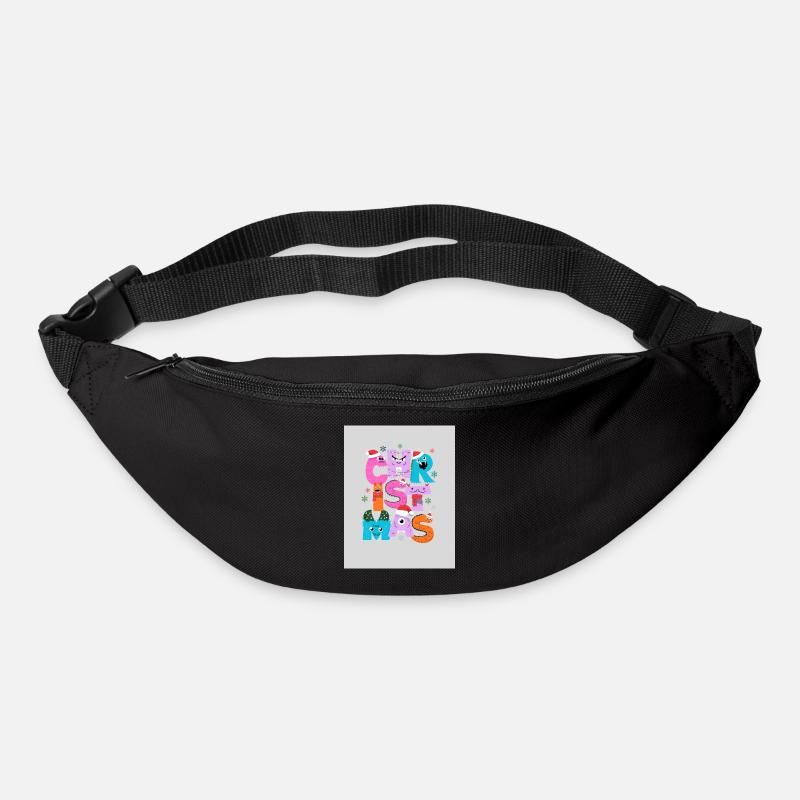 Monstres de Noël Rigolos - Sac banane - noir