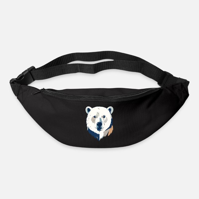 Polarbär Eisbär Kopf Zeichnung Kopfdesign Motiv - Gürteltasche - Schwarz